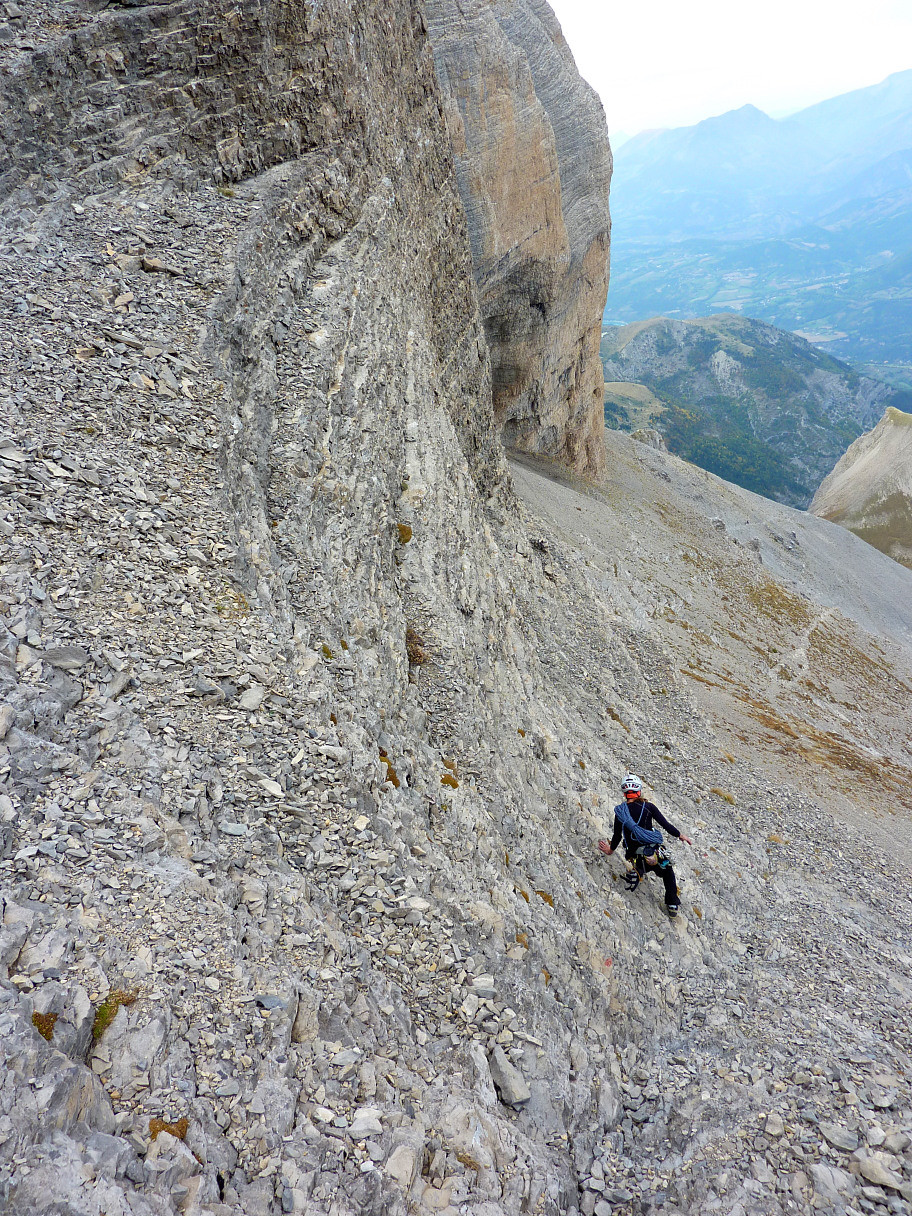 Gradins sous le Col de l'Obiou