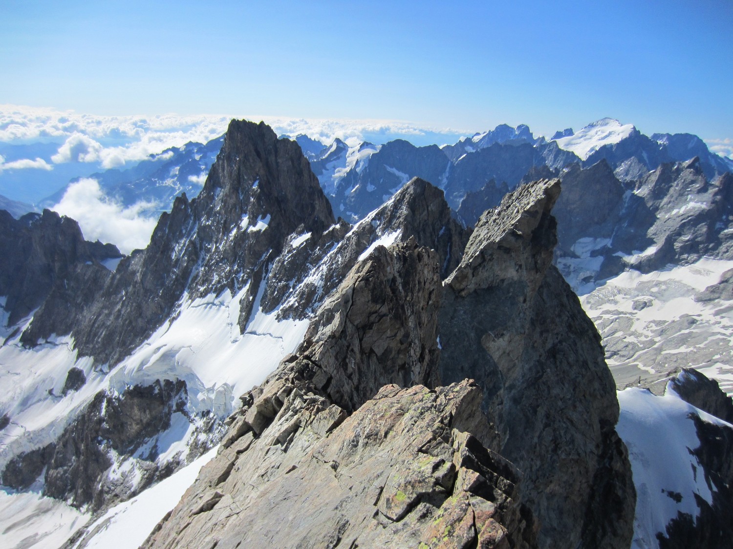 Pave, Gaspart et Barre des Ecrins depuis la Meije Orientale