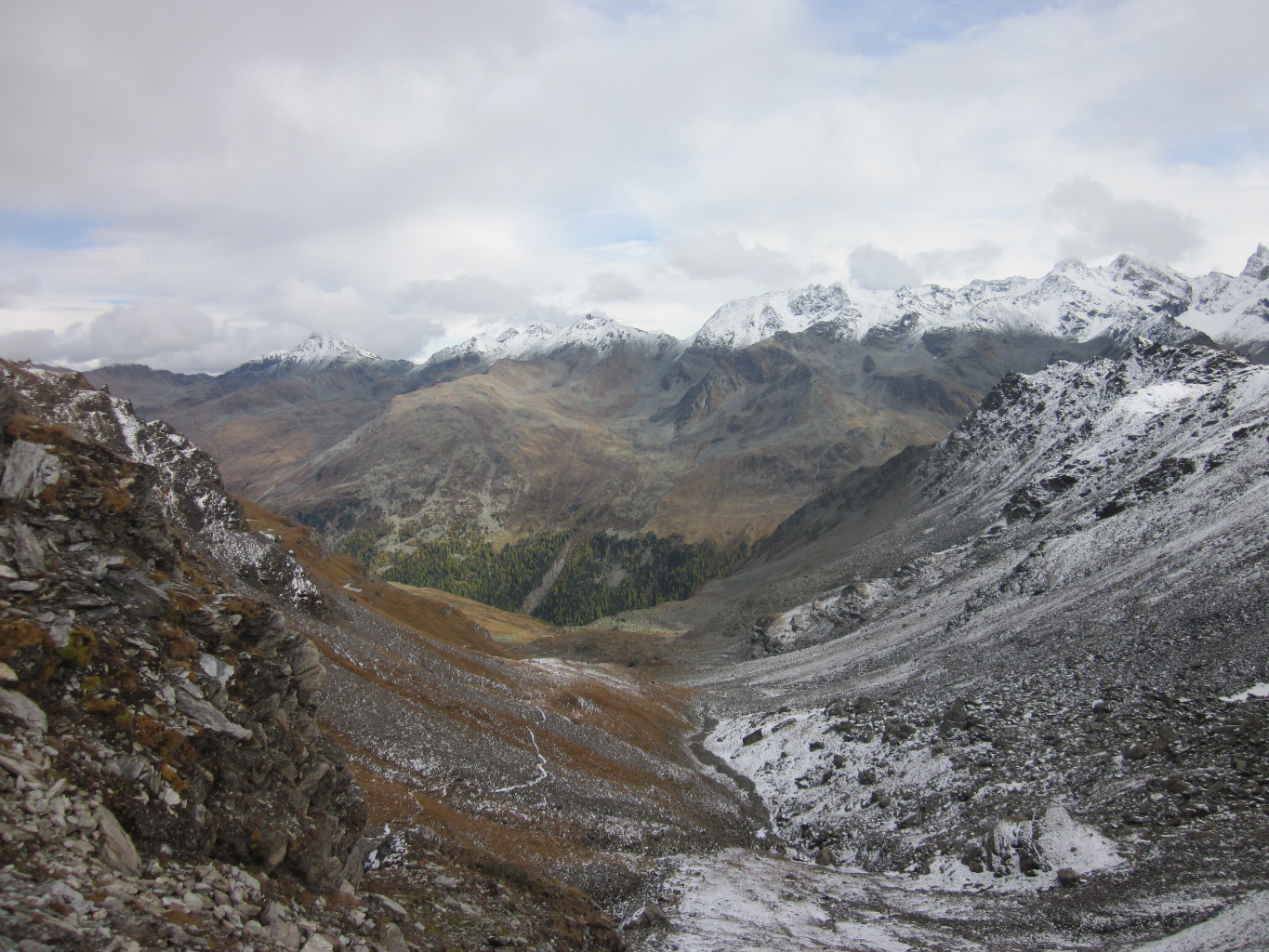 point de vue depuis le cairn au-dessus du col de la Forcletta N