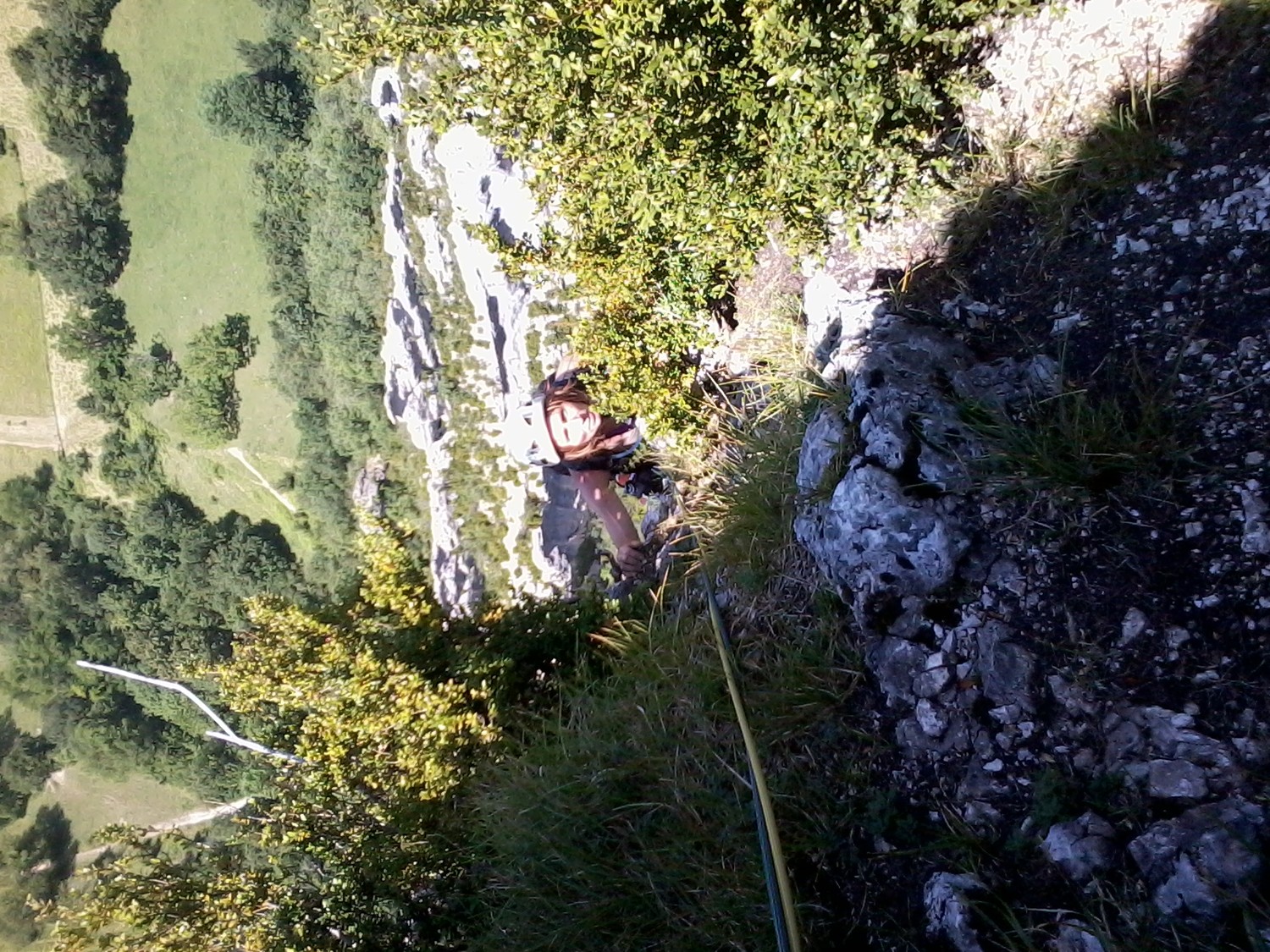 Nathalie dans l'arrivée de la dernière longueur