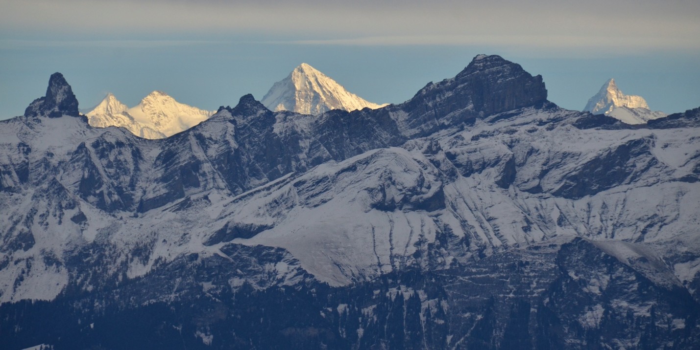 Obergabelhorn, Grand Cornier, Dent Blanche, Cervin