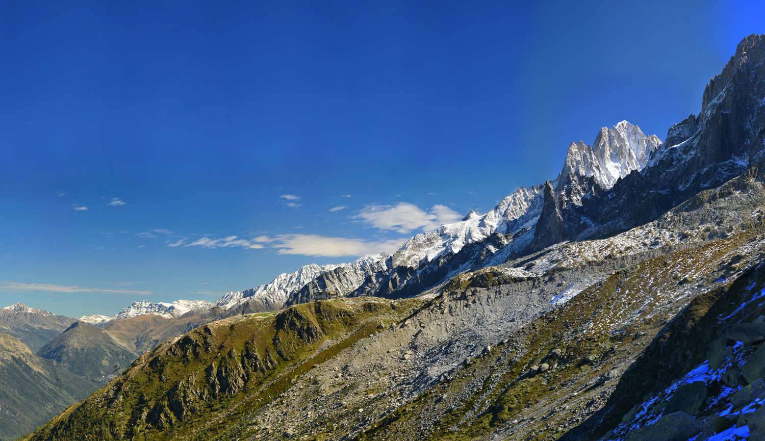 Le Plan de l'Aiguille, l'M et l'Aiguille Verte
