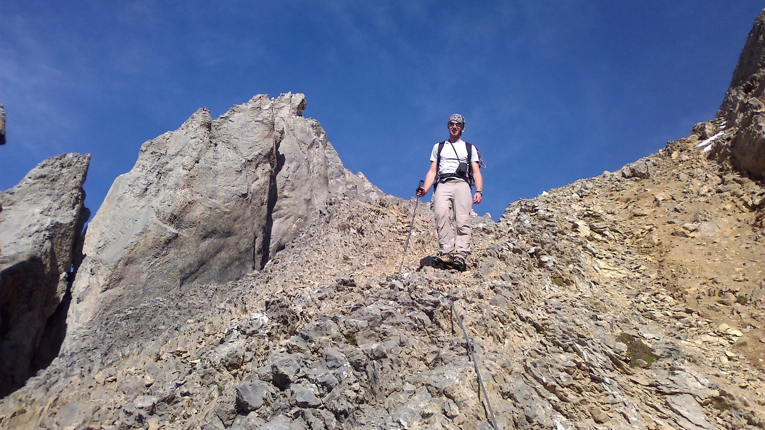 Descente du couloir W sous le col des chamois