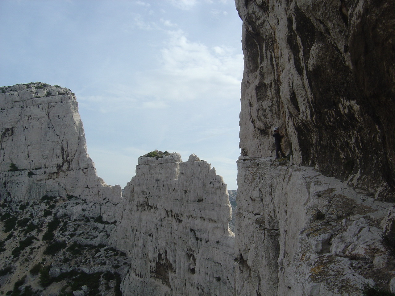 Cordée dans la Barrin, vue sur les Lames