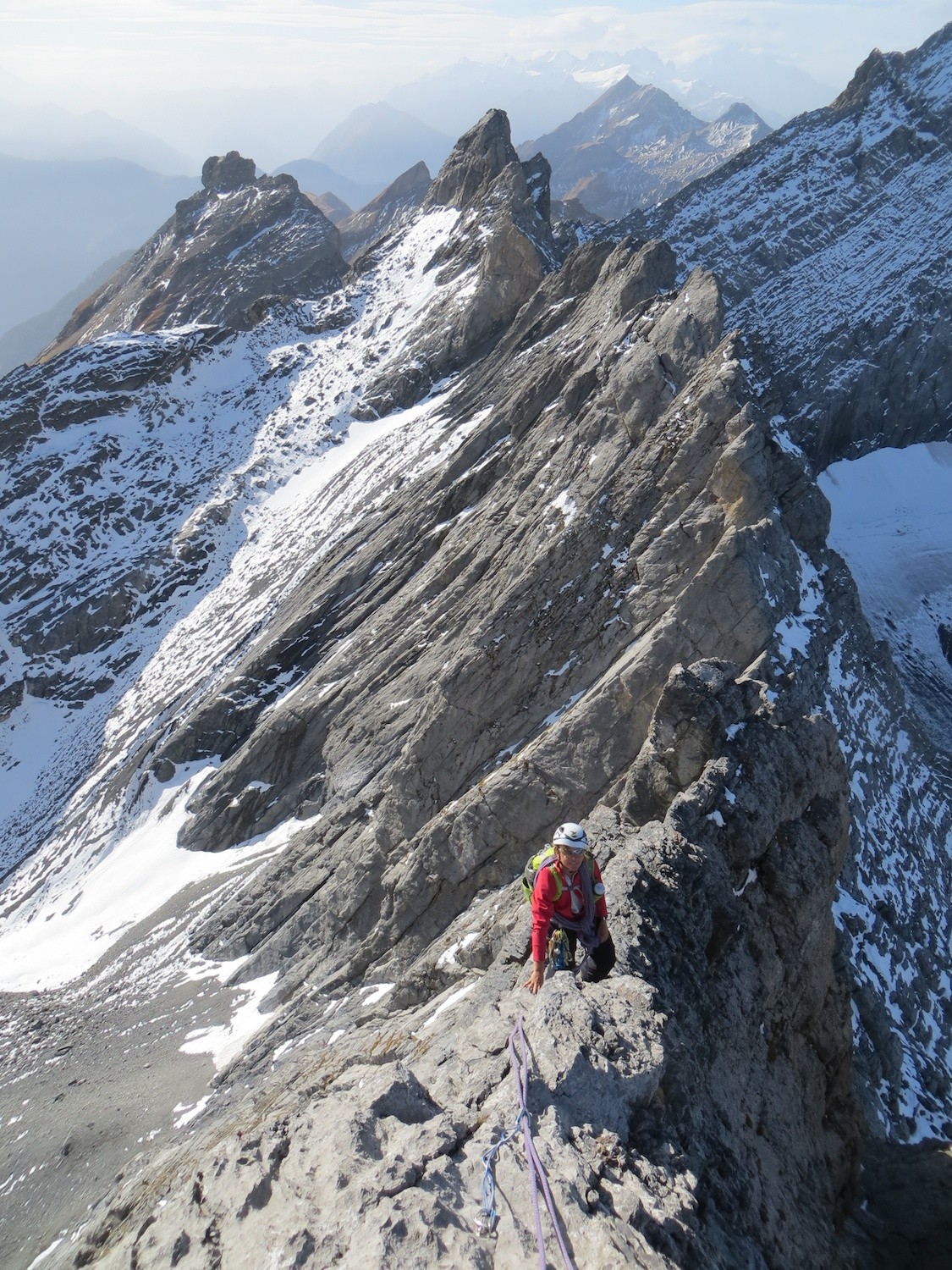 Dans la deuxième partie de l'arête Vierge