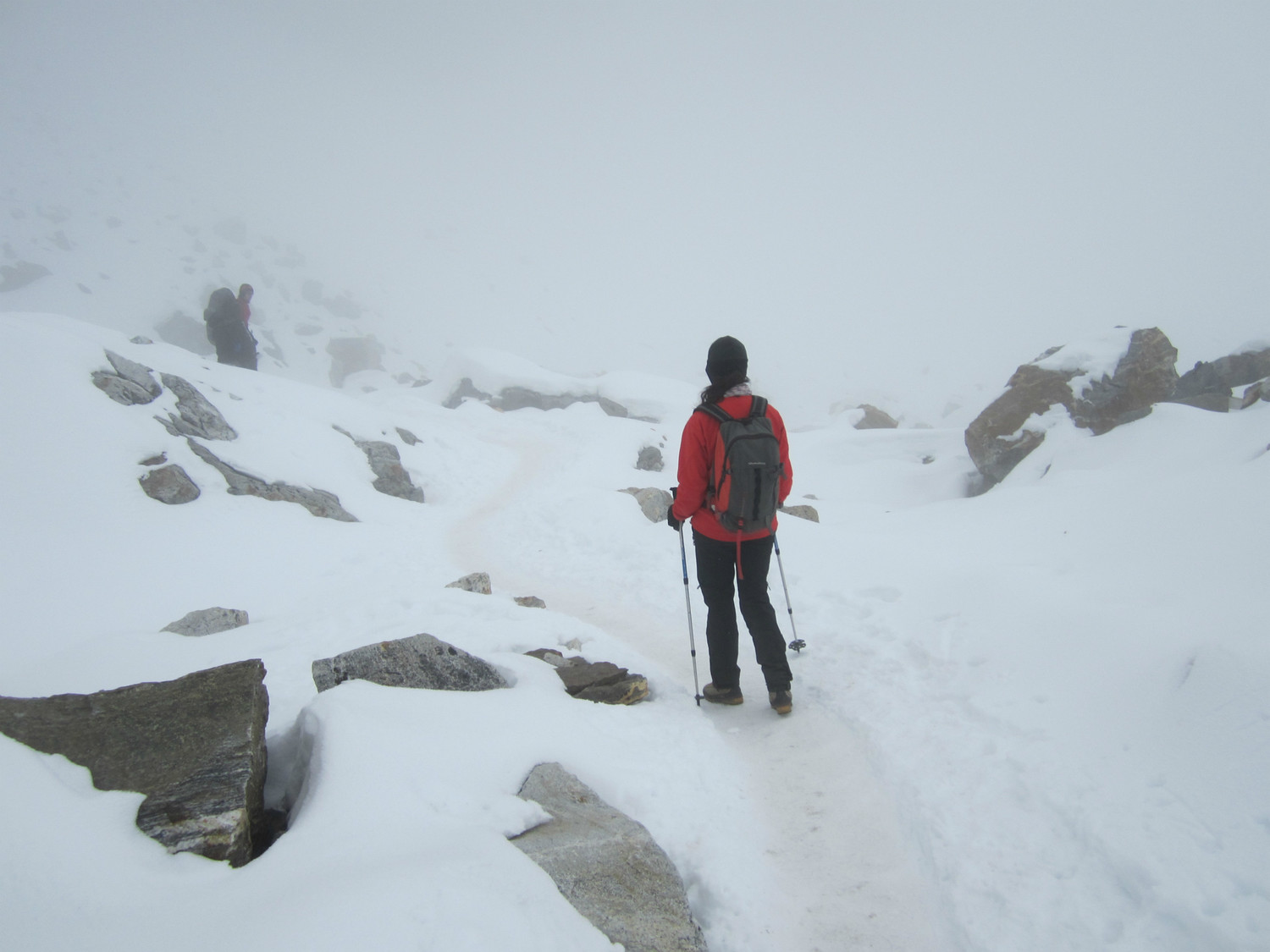 fin de la montée dans la neige