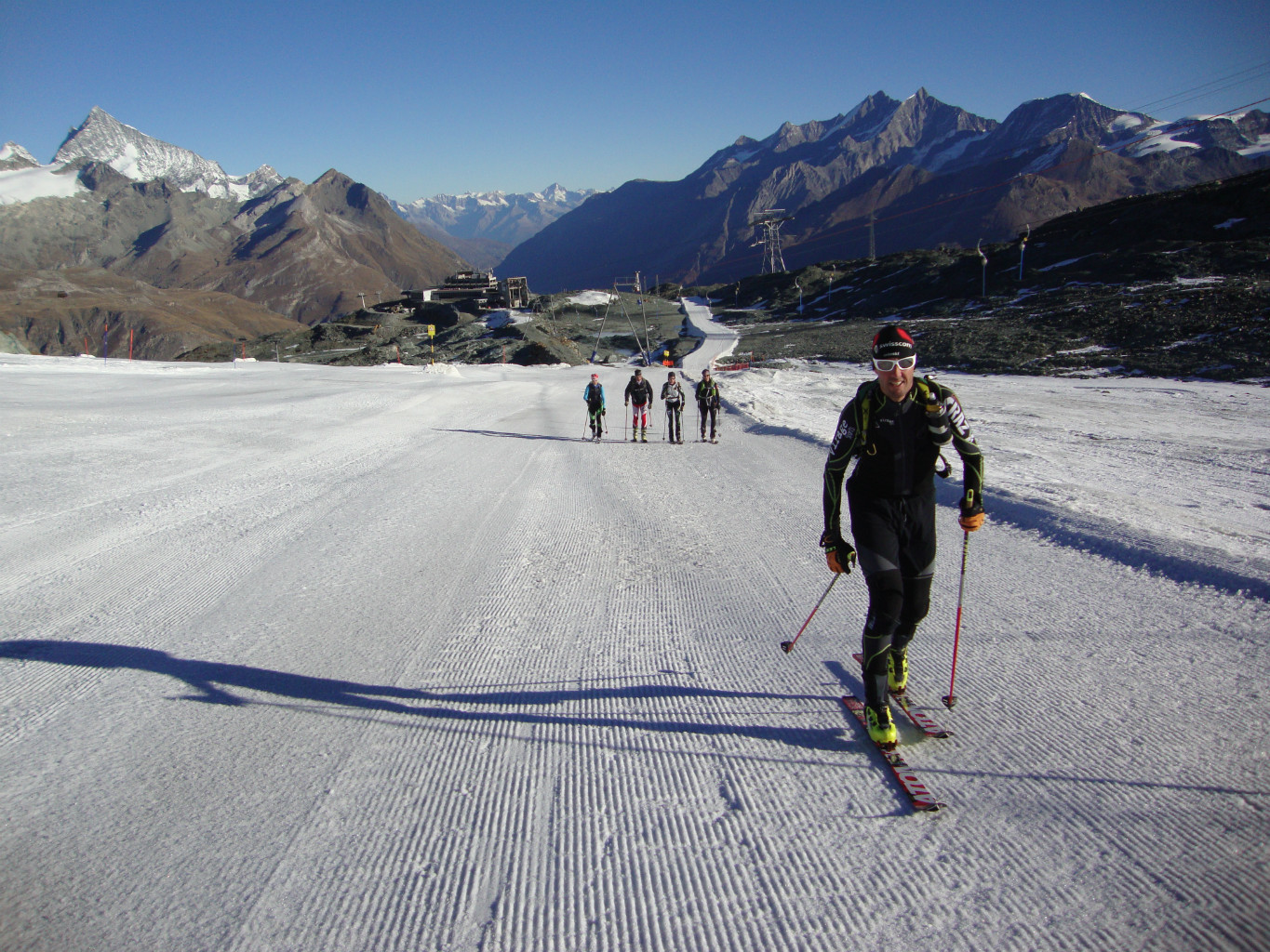 Breithorn, 25.10.2012 Départ skis au pieds de Trockner Steg