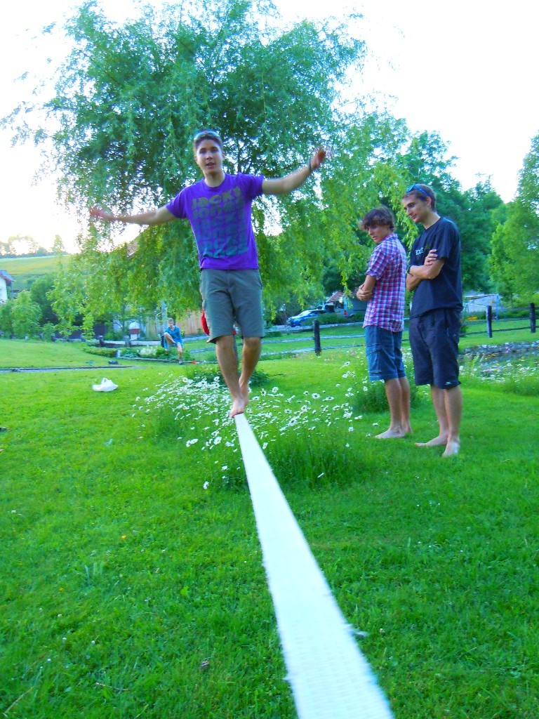 Slackline pour terminer la journée