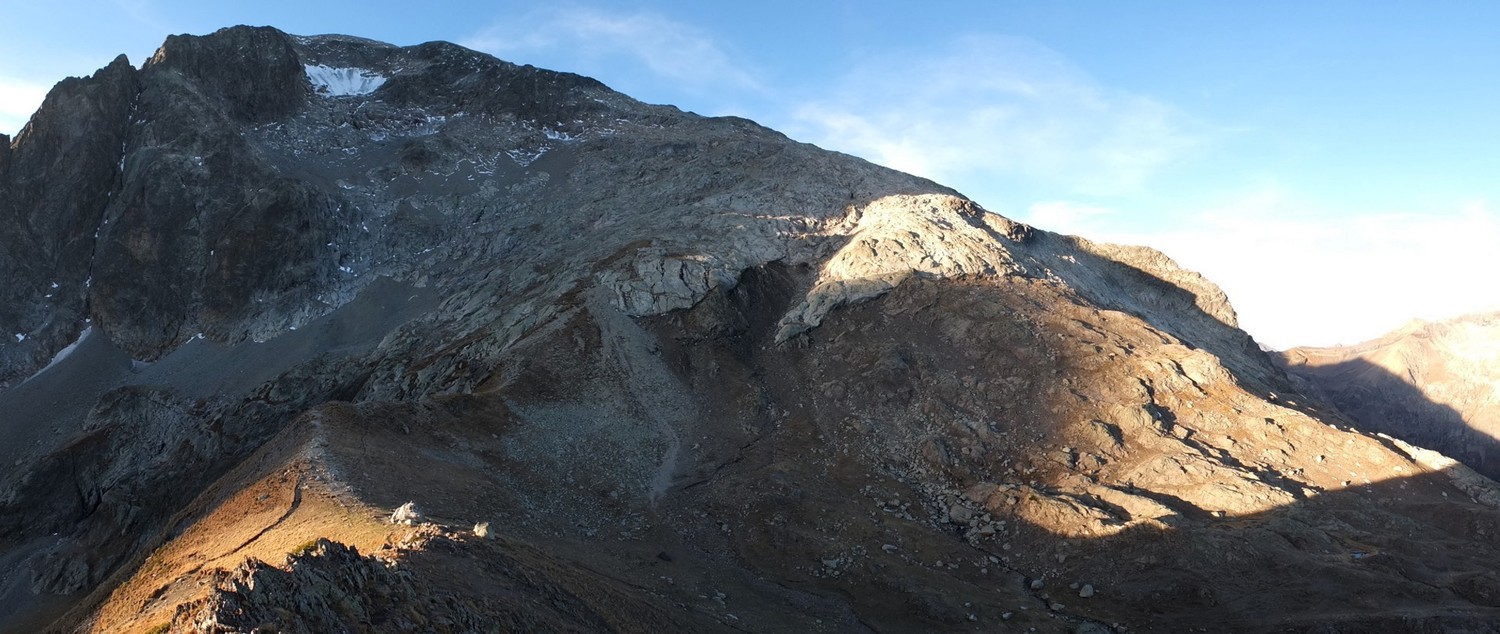 Col du Vallon - Tête de la Muraillette et feu le glacier du Peyron