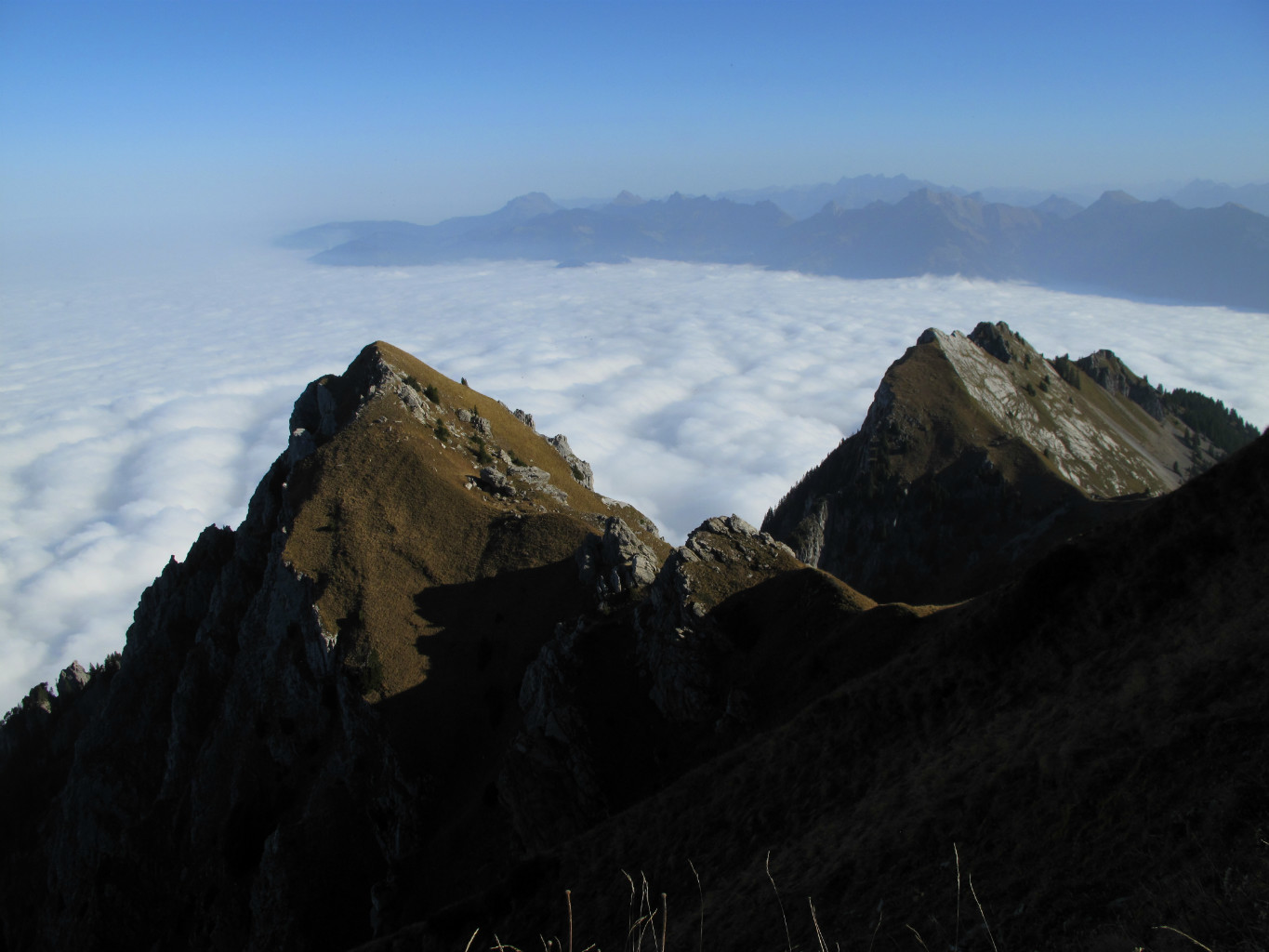 Depuis le Grammont, mer de nuages sur le Léman