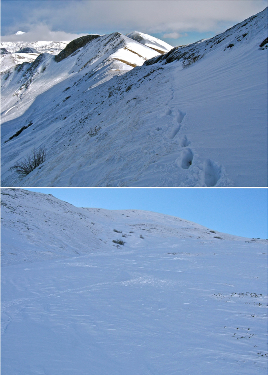 Les 2 sommets que je viens de faire et la descente sous le G.e de Pépin.