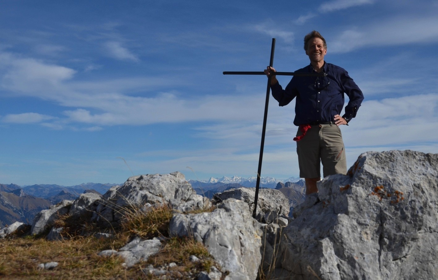 Antoineb sommet Grande Jumelle, au fond Eiger Mönch Jungfrau
