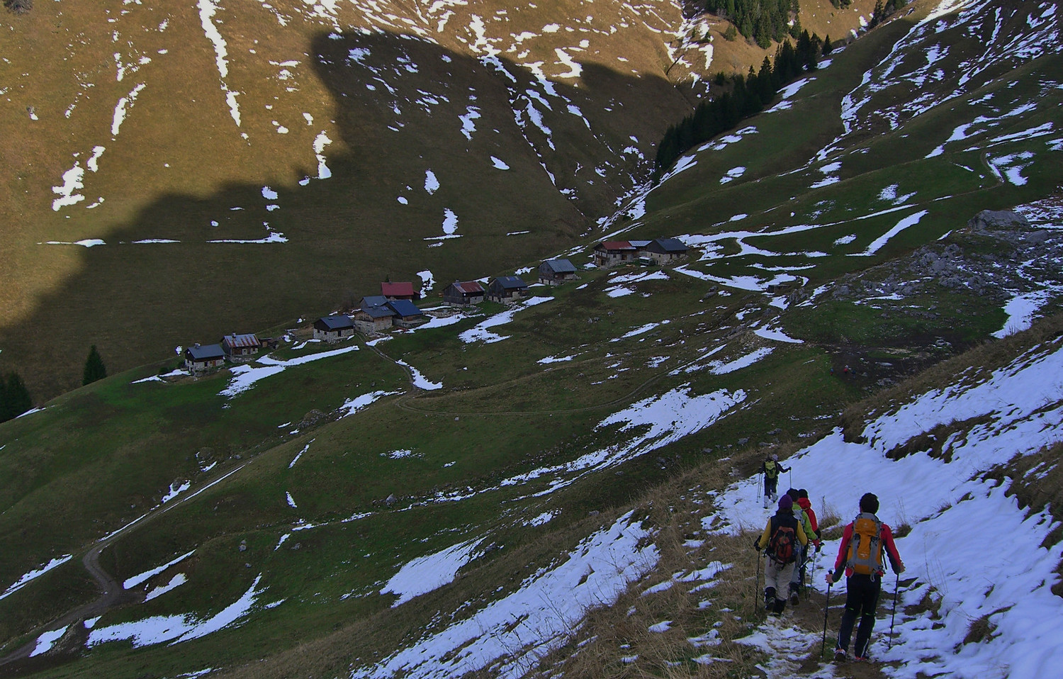 Aig Verte Chinaillon - Descente prudente sur Mayse