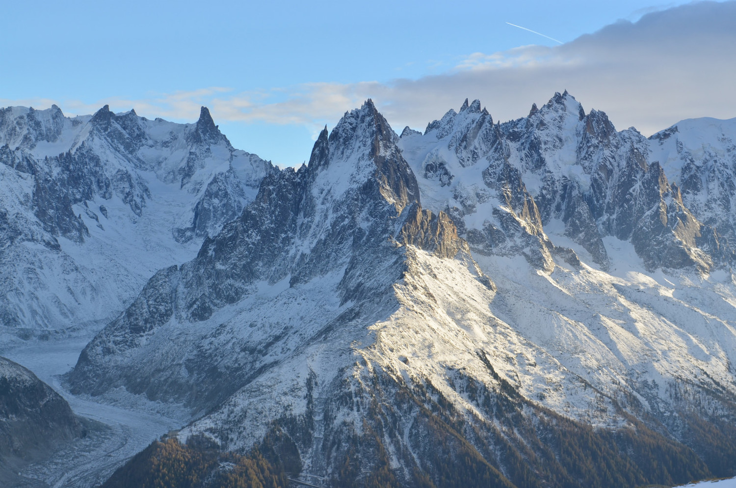 les Aiguilles de Chamonix (Plan, Blaitière, Charmoz, République...), le Montenvers, la Mer de Glace, Géant, Rochefort