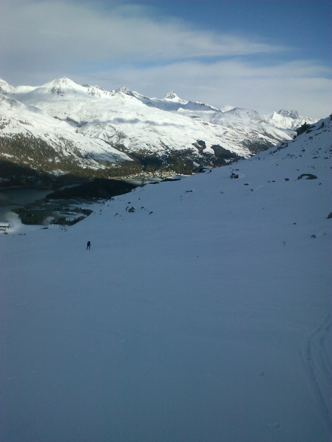 salita lungo la pista del Corvatsch