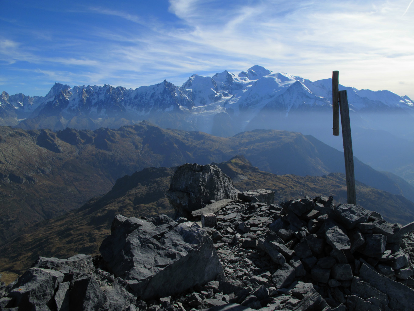 Pointe d'Anterne, face au Mont Blanc
