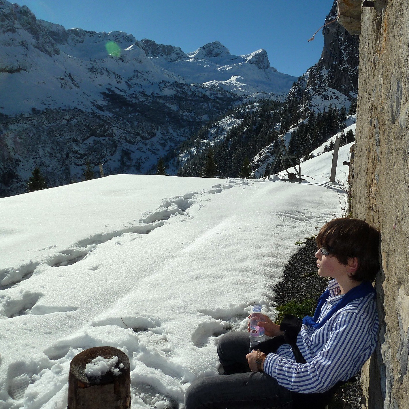 au chalet des Crosses 1738m avec Cornettes de Bise et Tête de Lanchenaire