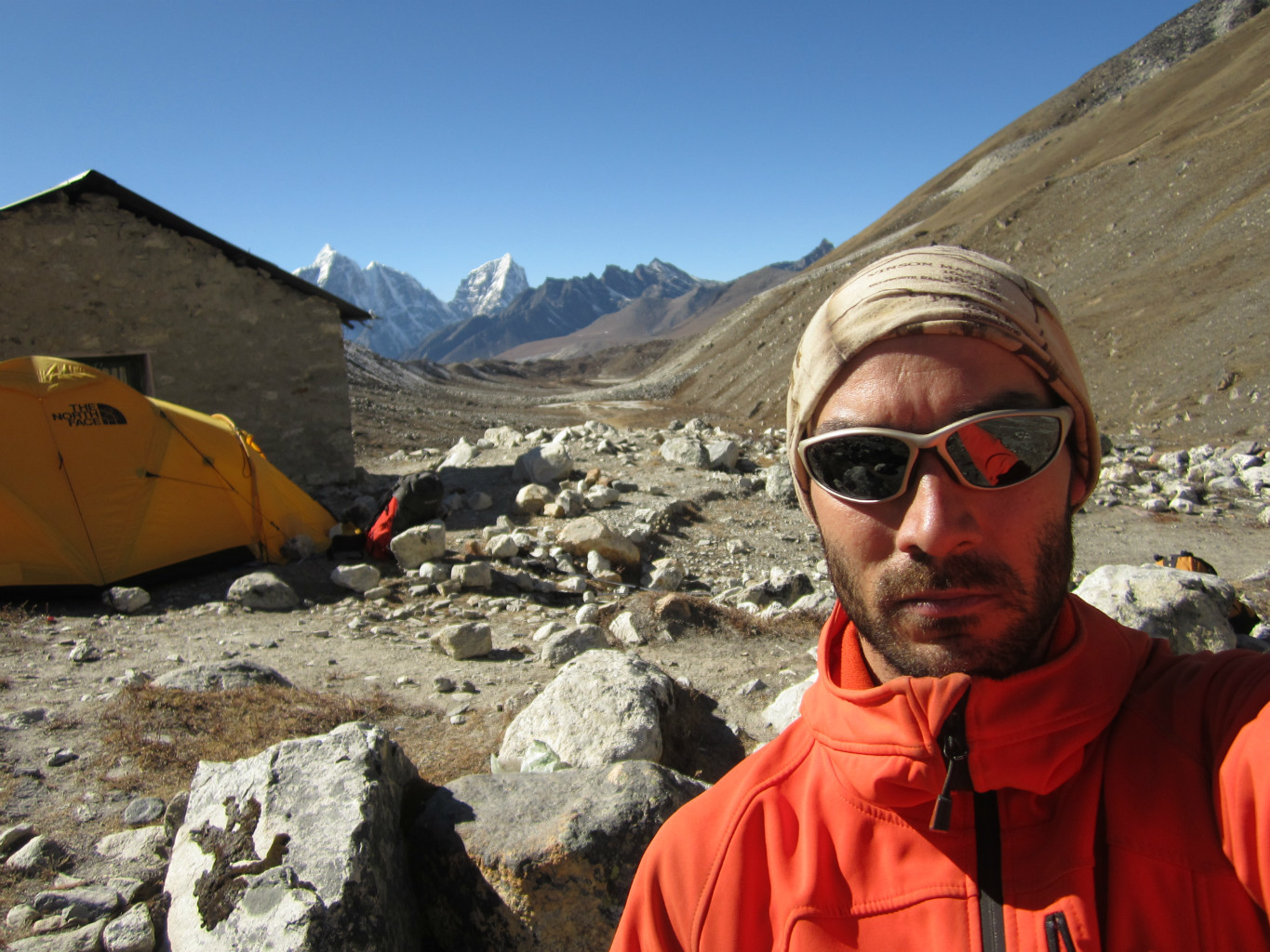 Au camp de base de l'Island Peak