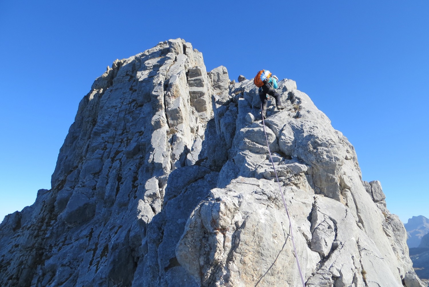 Escalade de la pointe W de l'Argentine