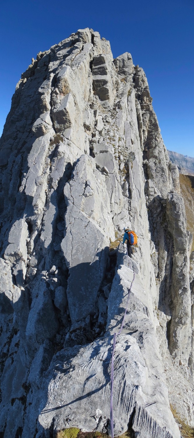 Un passage bien aérien dans la montée à la pointe W