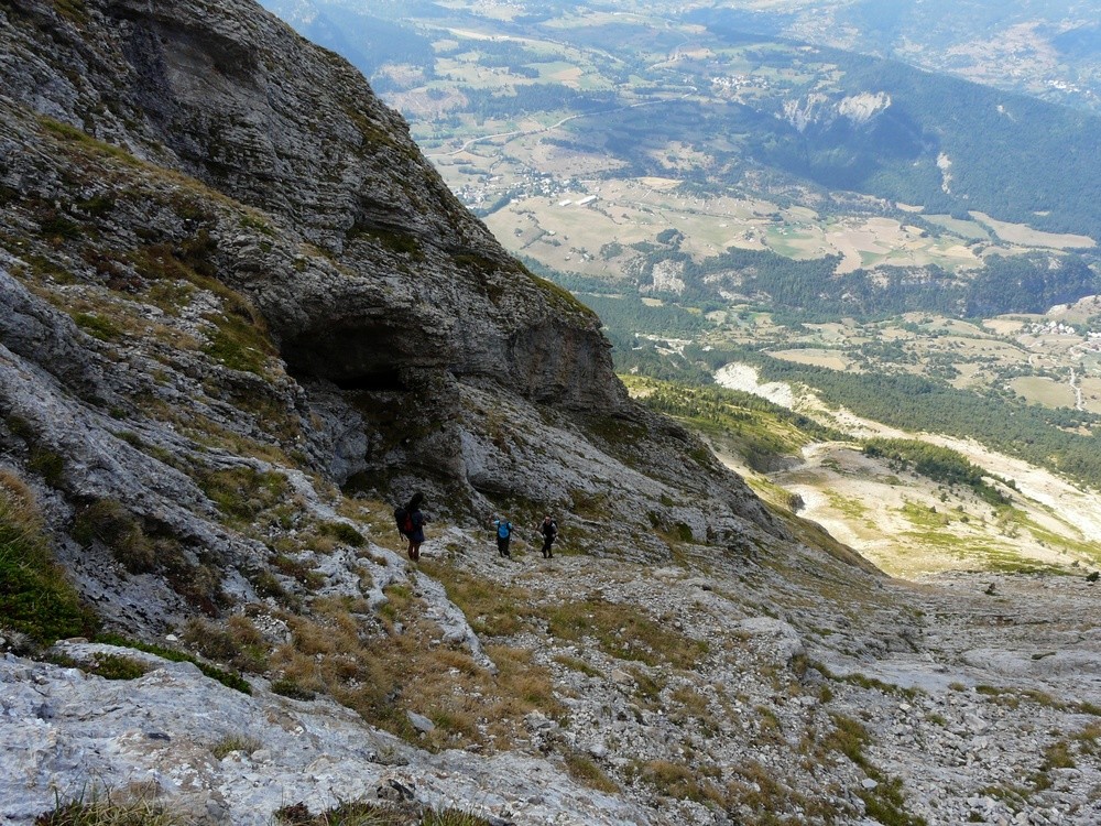 Vue vers le bas de la combe