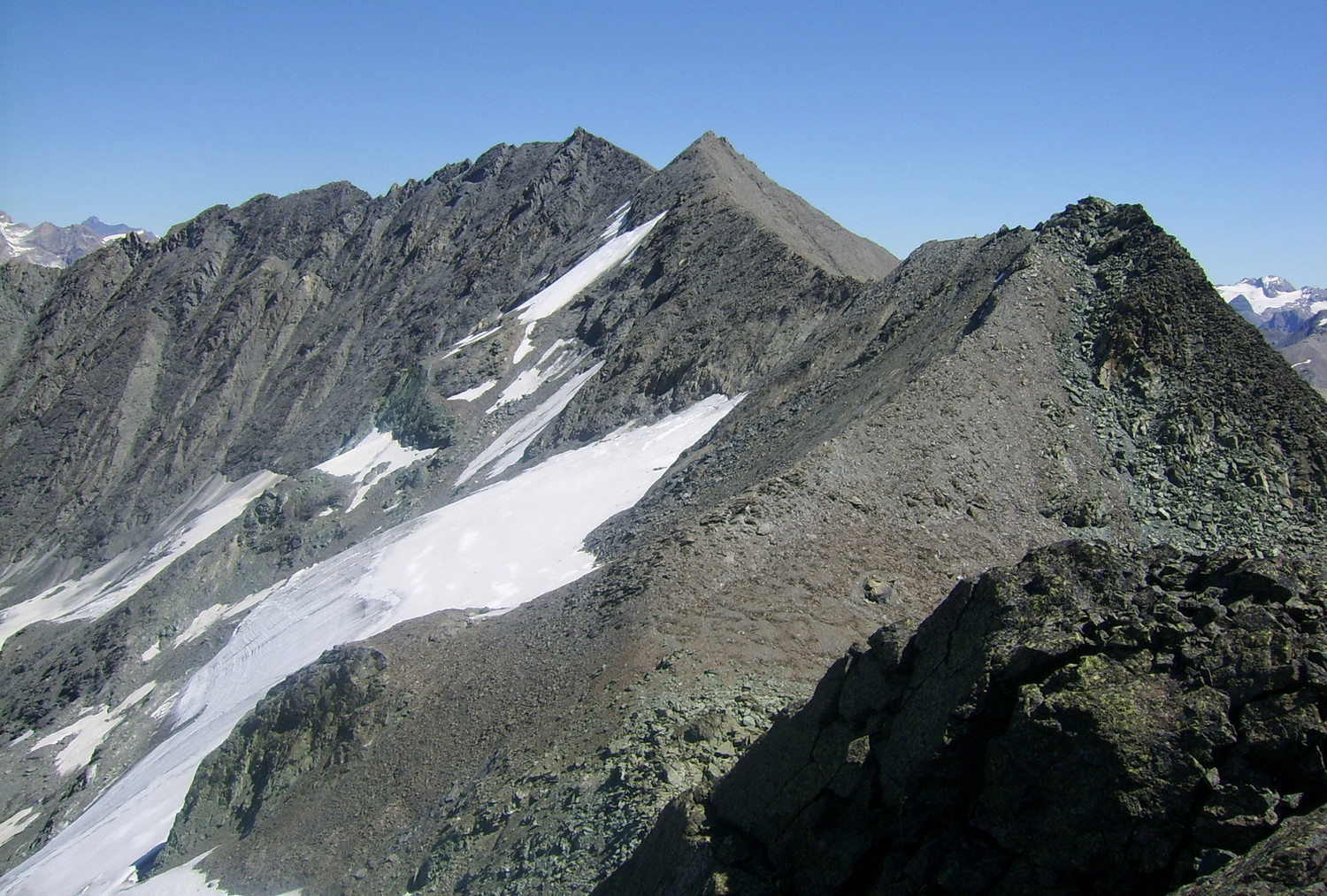 L'arête ouest par laquelle nous revenons