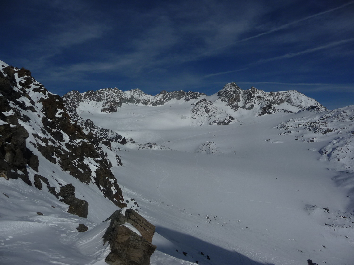 descente sur le glacier de Chavière