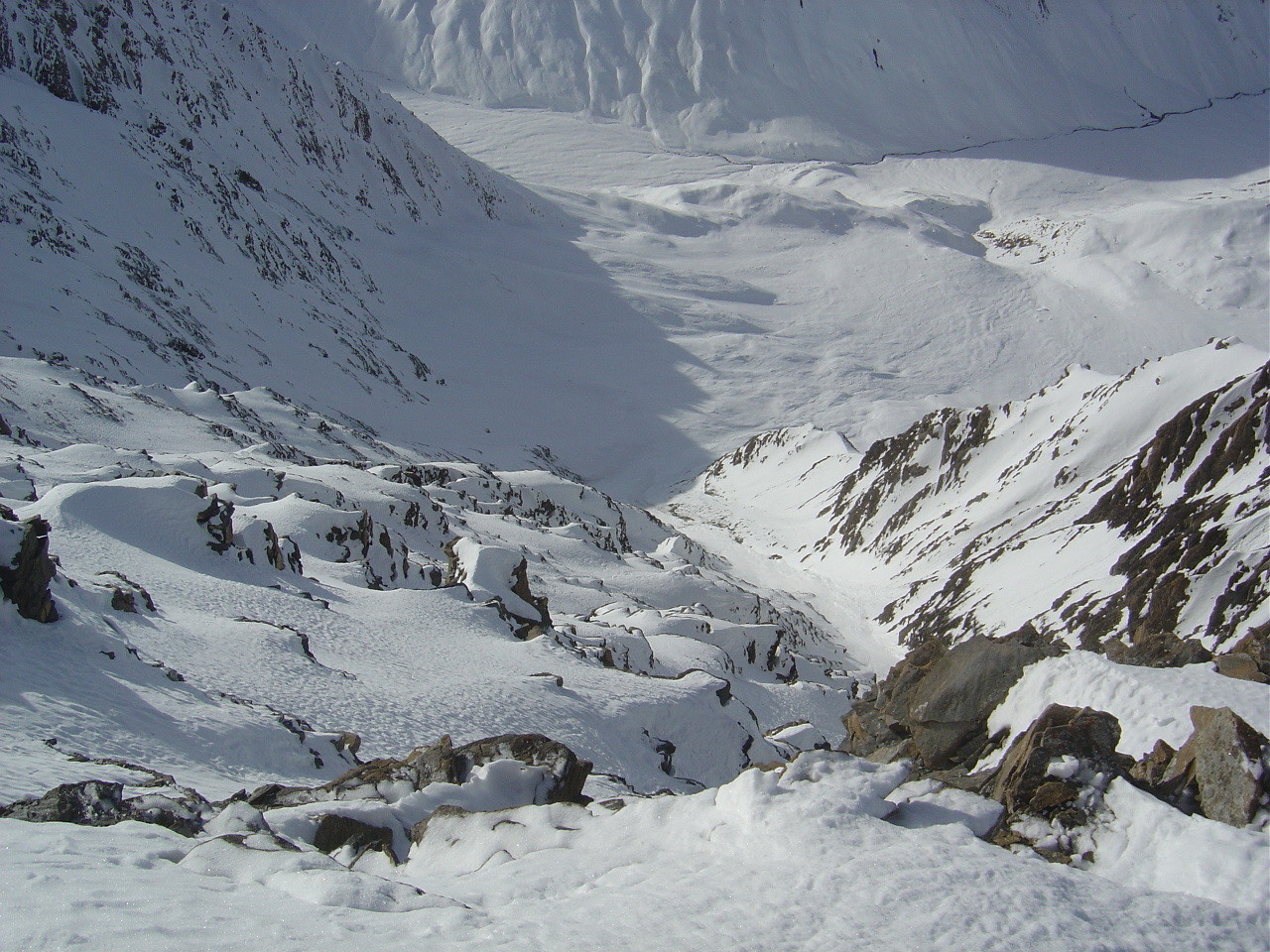Vue plongeante sur le couloir W