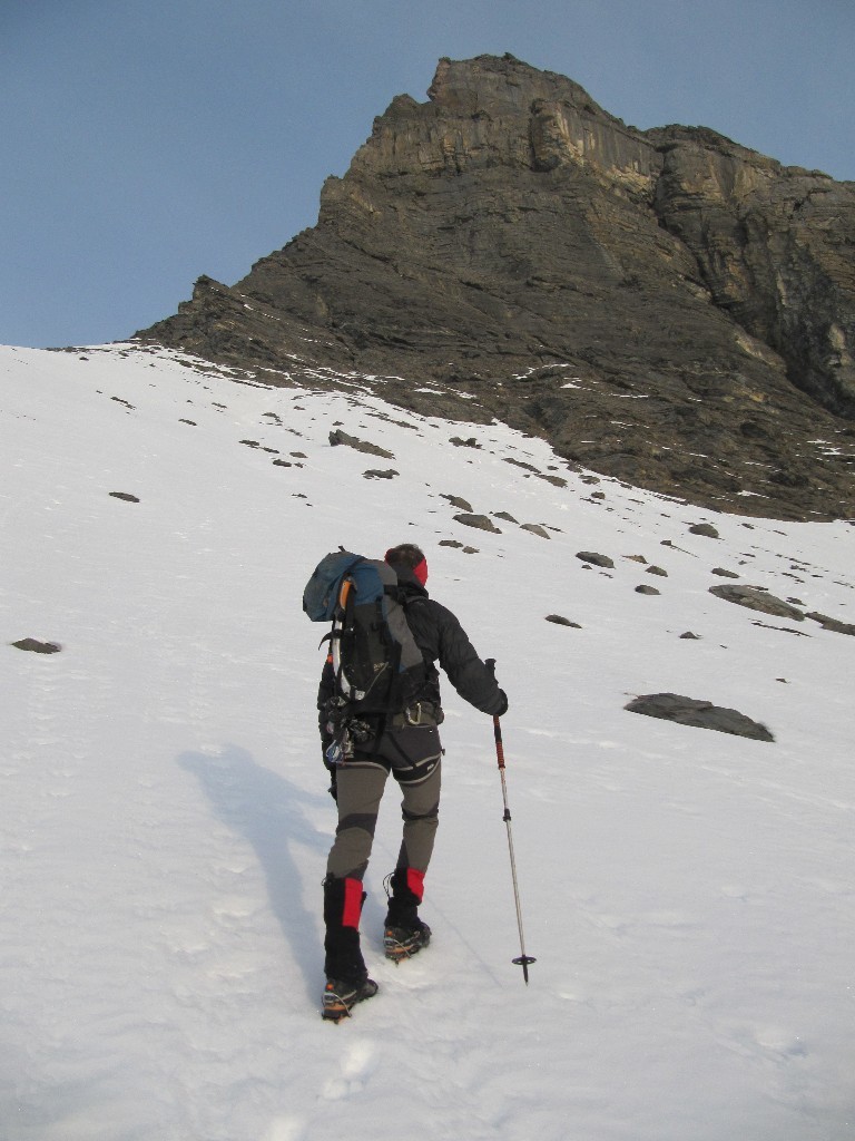 l'approche au pied de la voie