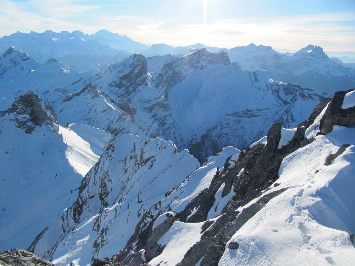 l'arête, vue depuis le sommet