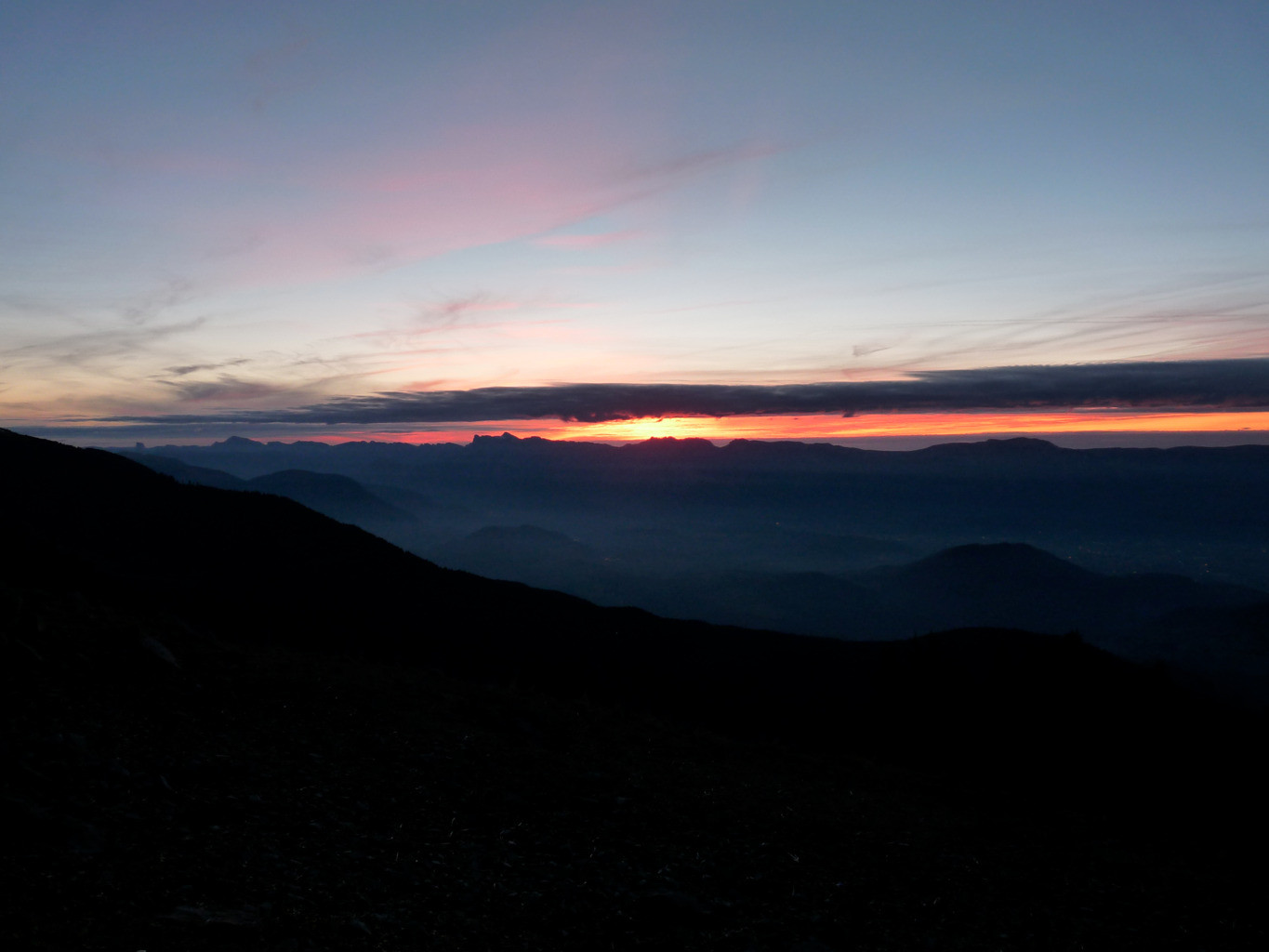 Coucher de soleil sur le vercors.