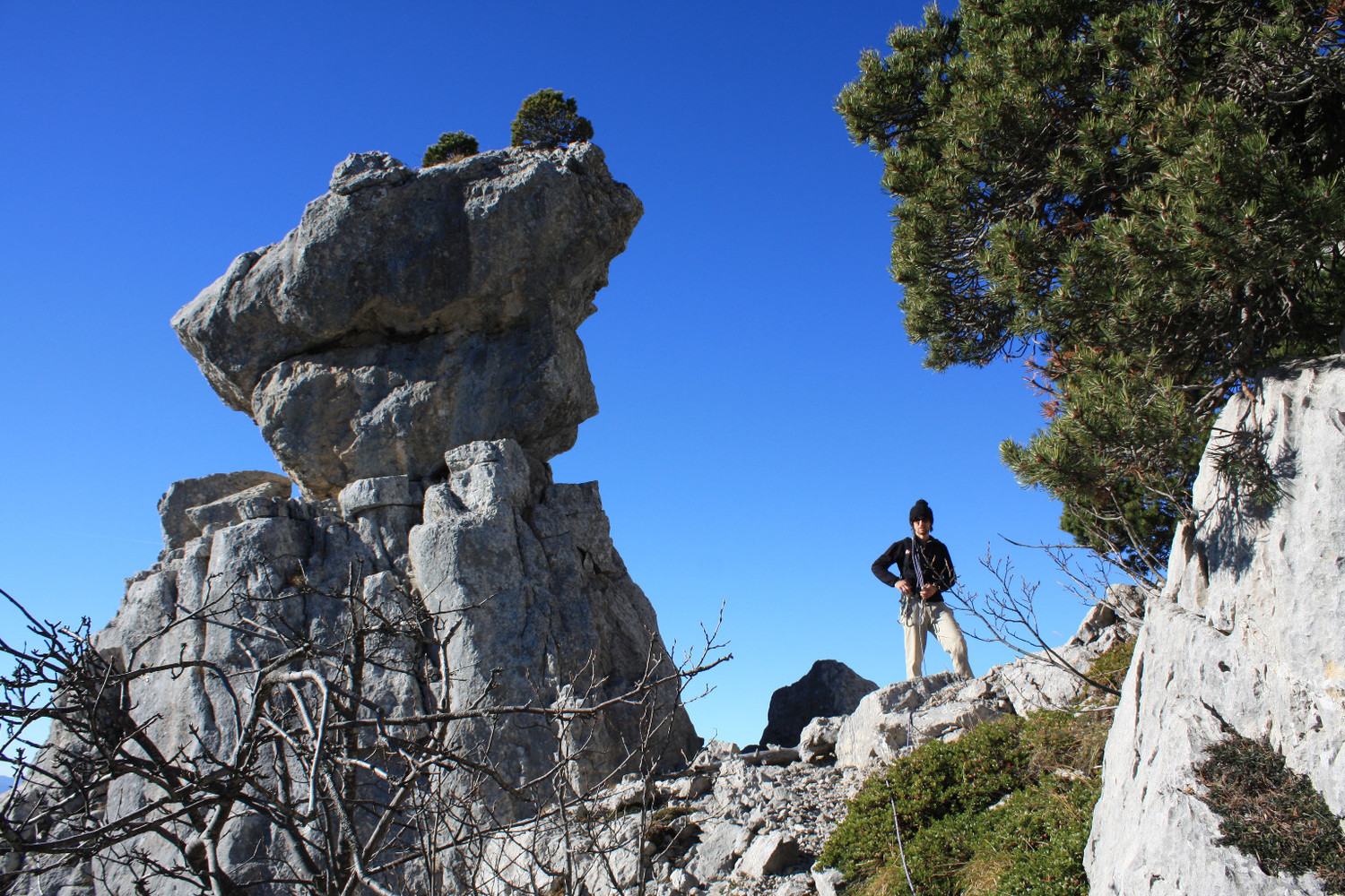 Martine au début de l'arête