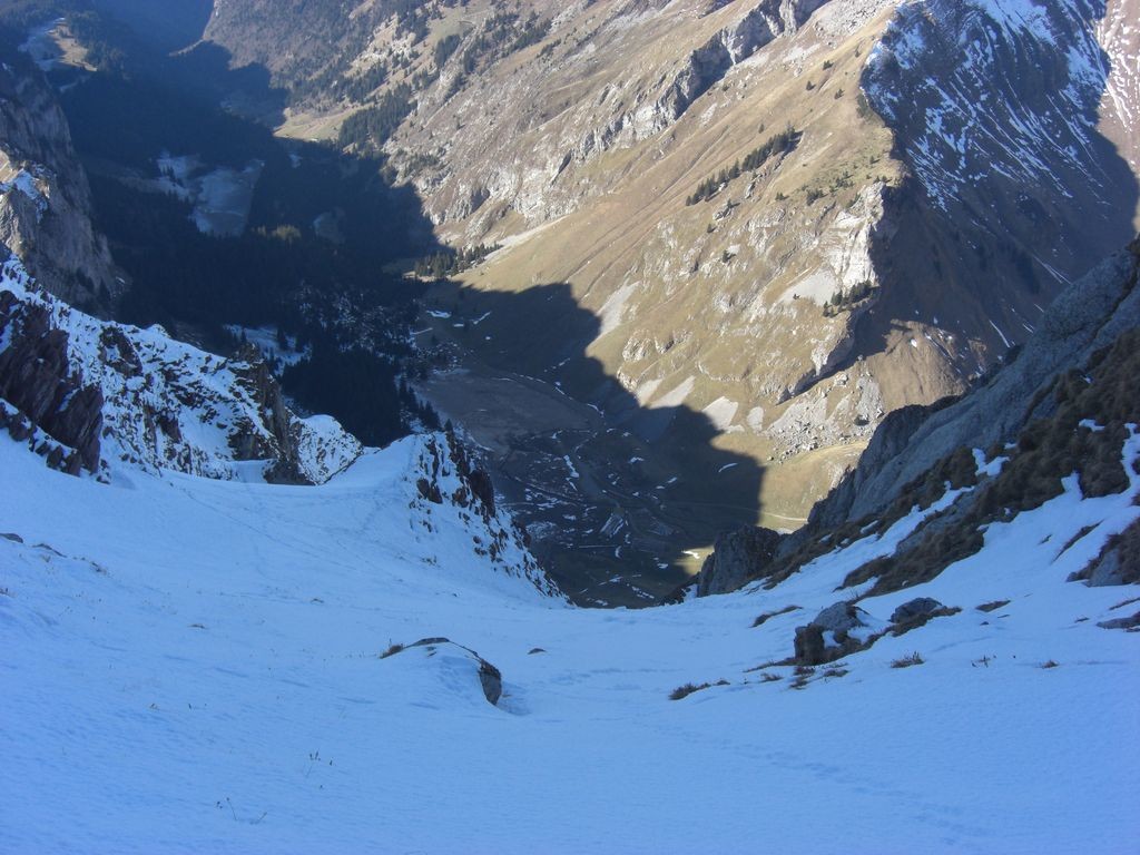 Le haut du couloir avec la vue plongeante sur Bise