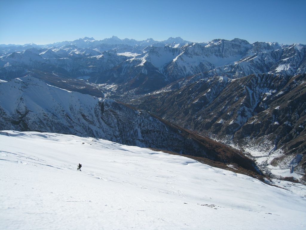 Descente en face W de la Tête Pierre Muret