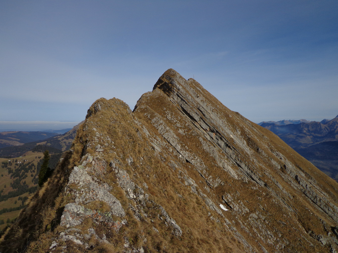 Une partie du parcours sur l'arête sud