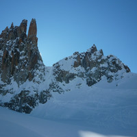 2 rappels possibles vus depuis glacier Mont Mallet