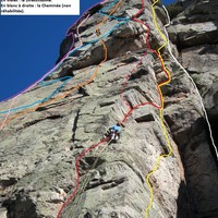 Tracés des voies du Pilier (les 2/3 supérieurs).