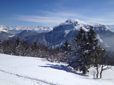 Vue sur Chamechaude, Belledonne au fond Vue sur Chamechaude, Belledonne au fond