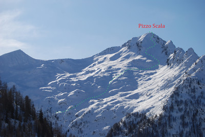 Schizzo della mia salita al Pizzo Scala Schizzo della mia salita al Pizzo Scala