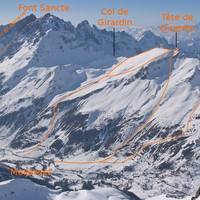 Tête de Girardin, Pic de la Font Sancte - Face S