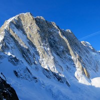 Face N des Grandes Jorasses vues depuis la montée au couloir SW de l'Eboulement
