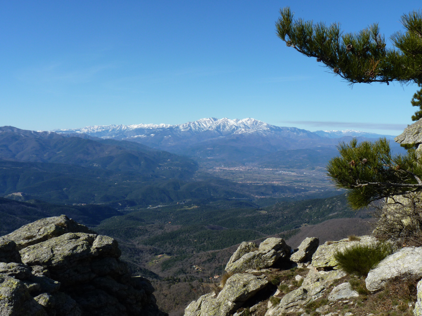 Vue sur le Canigou depuis le roc