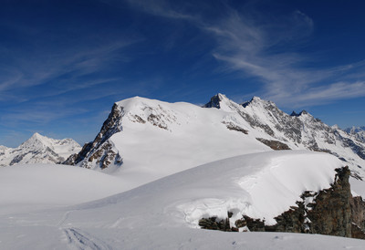 L'Alphubel 4206m visto da SE dal Feechopf 3888m