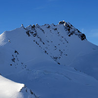 Il Rimpfischhorn 4198m versante NW salendo all'Alphubel