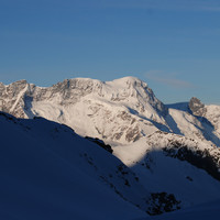Il versante N dei Breithorn durante la salita all'Alphubel dalla Taschhutte 2701m
