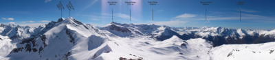 Pointe des pisses - vue depuis le sommet. Au premier plan : col des pisses (descente sur Champoléon). Pointe des pisses - vue depuis le sommet. Au premier plan : col des pisses (descente sur Champoléon).