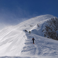 Lungo la cresta di Bosses  al Monte Bianco