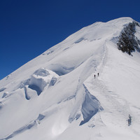 Il Monte Bianco durante la discesa dalla cresta di Bosses