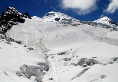 La Jonction e la parte alta d'accesso al rifugio Grands Mulets