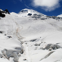 La Jonction e la parte alta d'accesso al rifugio Grands Mulets